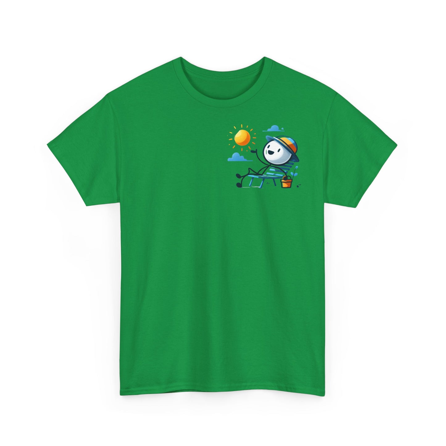 front view bright green t shirt